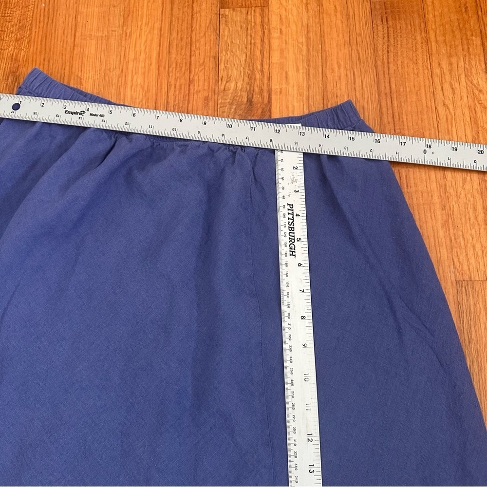 The J. Peterman Company Women's Blue 100% Linen skirt Size L (n) - Picture 6 of 9